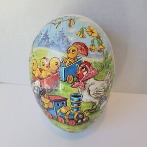 Vtg Erzgebirge Nesting Easter Egg papier-mâché Chicks Lot of 2 Made in Germany